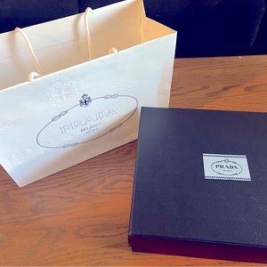 Authentic used/empty Prada shopping bag with gift box